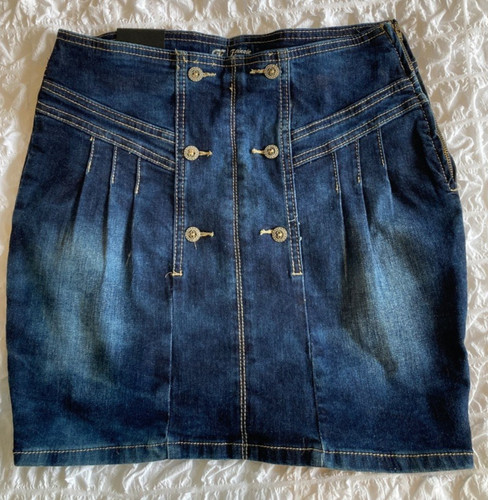 Dark blue denim - mini, skirt