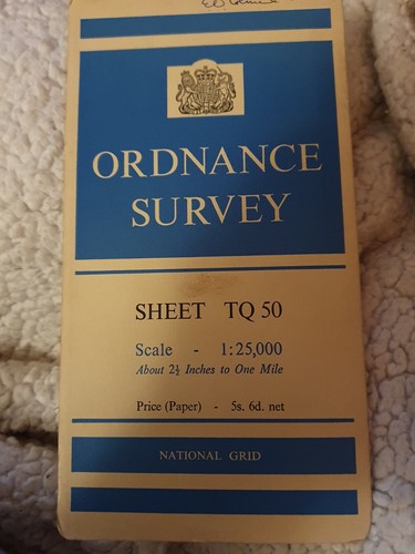 Vintage ordnance survey map - vintage,