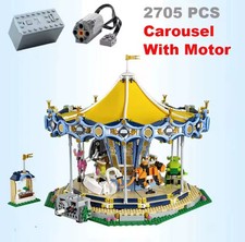 UNBRANDED 10257 MOC Carousel w/ Motor & 6 Figures Building Blocks Creator Expert