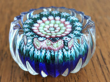 Vintage 20th Century Scottish Perthshire Art Glass Millefiori Star Paperweight