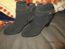 MODA IN PELLE LADIES BLACK SUEDE LEATHER ANKLE BOOTS SIZE 7 EU 40