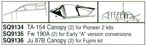 Squadron canopies sqs9136 72 - canopies, 1:72