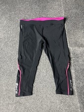 Skins A200 Compression Tights Womens Extra Large Black Pink Mid Rise 3/4 Pants