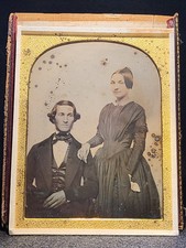 1/2 Plate Daguerreotype Fine Looking Couple In A Half Case