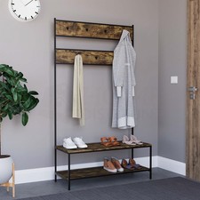 SALE Hallway Rustic Organiser Home Unit Dark Wood