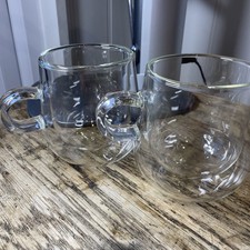 judge double walled glass coffee cups X 2