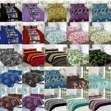 Luxury Reversible Floral Duvet Quilt Cover Bedding Set Single Double King  NZ