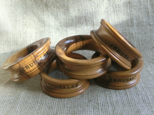 Vintage olive wood napkin - vintage,