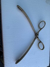 Vintage Brass Fire Tongs for