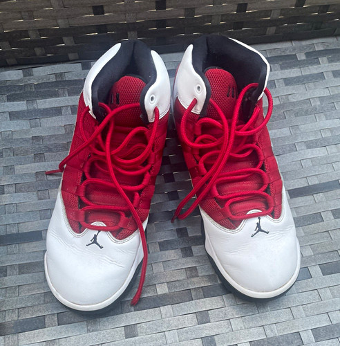 Jordan red white black - lace, up