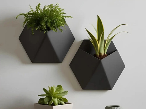 Modern geometric hexagon wall - modern,