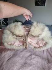 Vintage Norwegian Fox Fur Stole/Collar Beige Ivory, With Clasps Soft & Elegant