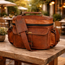 Vintage 11" Leather Camera Bag