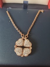 Beautiful Rose Gold Plated Folli Follie  Heart Clover Necklace