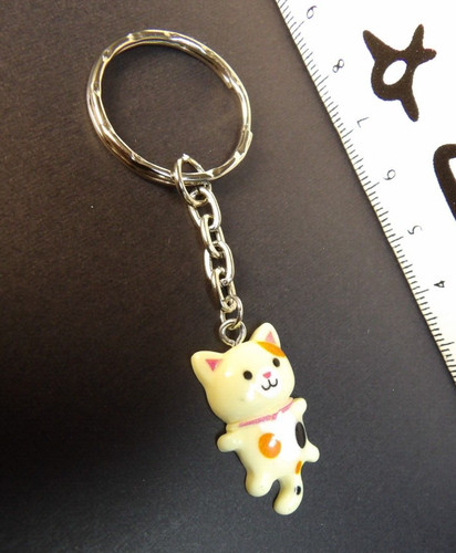 Cute small cat keyring - cute, resin