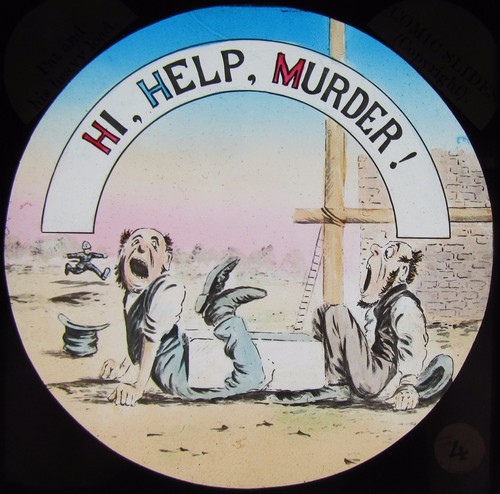 Glass magic lantern slide - glass, hi