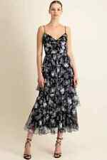 Monique lhuillier - Jolie Midi Dress - Jet 695$ Retail - New with Tags