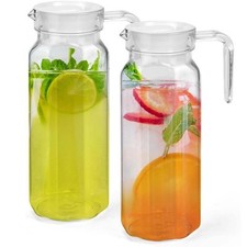 Plastic Jug Pitcher Coloured Lid Water Milk Juice Jug Capacity 1 Litre