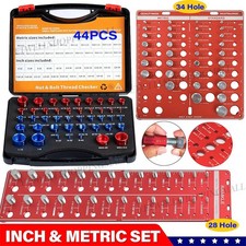 44/50 Inch & Metric Set Nut and Bolt Thread Checker Identifier Thread Gauges Box