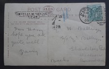 1905 Harrow duplex, 1d O25 cachet & Contrary to regulations / 025 cachet 