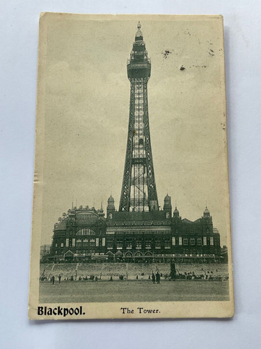 Blackpool tower postcard - tower, 1921