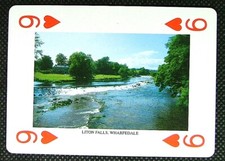 1 x playing card single North Yorkshire Liton Falls Wharfedale 9 of Hearts