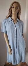 Beautful Blue Button Front Dress By Eastex Size 16