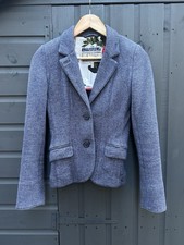 Joules Henford tweed cotton herringbone blazer with elbow pads  Size: UK 8  New