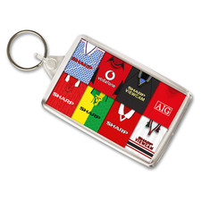 Man Utd Retro Shirt Montage Keyring Key Chain Classic Kits Great Gift