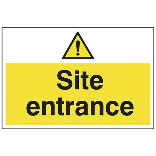 Warning sign site entrance pvc - sign,