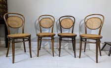 4 Original Dinette Chairs JOSEF HOFFMANN Thonet 811 Bergere Cane Seated Dining 