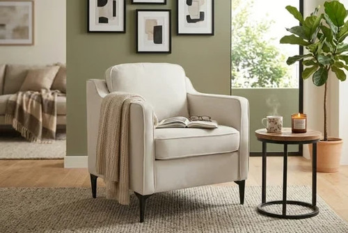 Linen upholstered single - upholstered, sofa