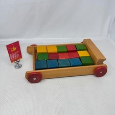 Vintage Wooden Bricks / Blocks Cart Trolley Building Toys  #8  MA11