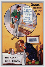 Postcard Regent Series Humour Political Grub Cost More Gone Up Reg Maurice 1900s