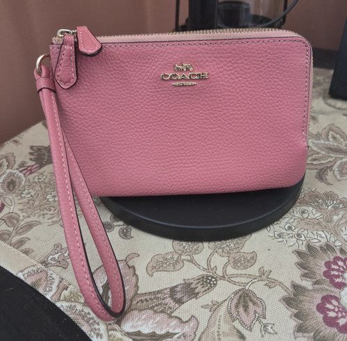 Coach pink double pocket zip - coach,