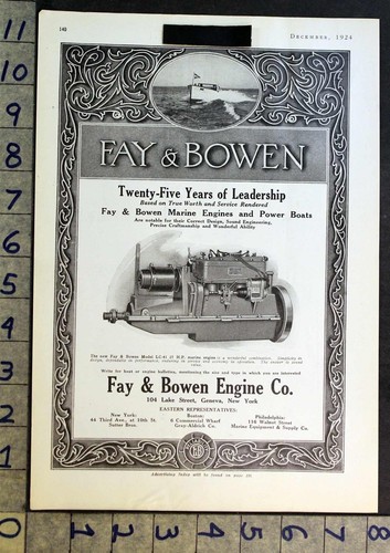 1924 fay bowen engine marine - fay,
