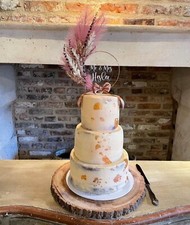 Acrylic Dried Flower And Dried Flower Pampas Cake Topper Personalised Wedding