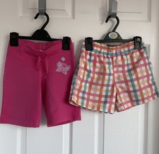 Girls Pink Mix MARKS & SPENCER/HAVACOA 2 Pairs Shorts - Approx Age 6yrs