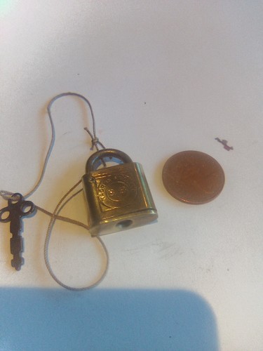 Antique brass padlock - antique,