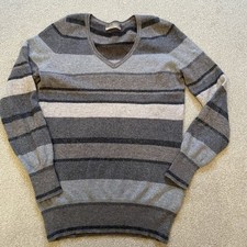 M & S Cashmere Grey Striped