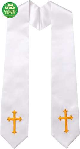 Clergy stole embroidered cross - clergy,