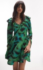 TOPSHOP Ruffle Neck Tea Dress