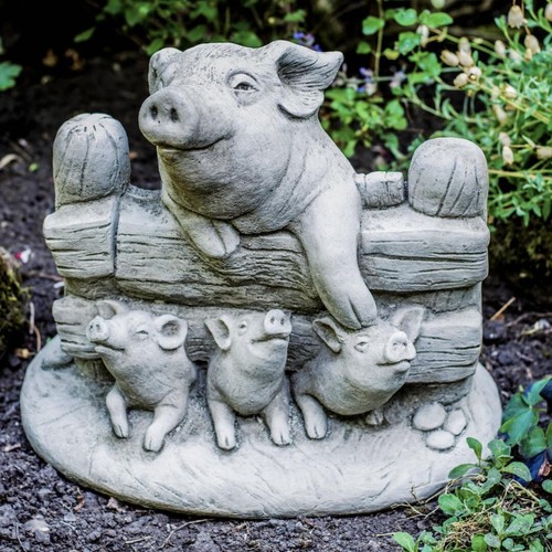 Adorable pig family - family, garden