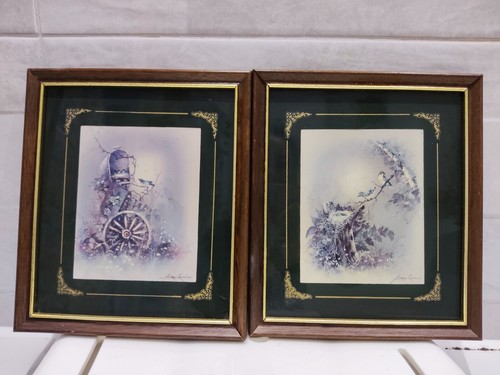 Set framed vintage art - of, 2
