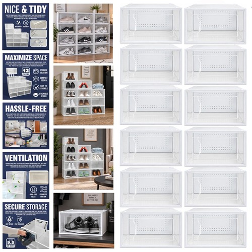 12pcs shoe storage boxes large - 12pcs,