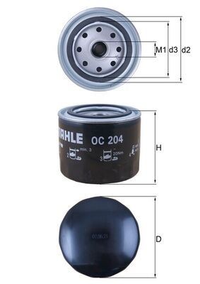 Mahle 204 oil - oc, filter