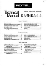 Service manual for Rotel RA-314, RA-414