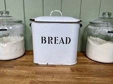 Vintage Enamel Large Bread Bin