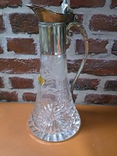 Vintage Royal Brierley Lead Crystal Claret Jug decanter Honeysuckle Pattern RARE