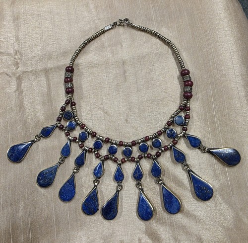 Vintage lapis lazuli necklace - vintage,